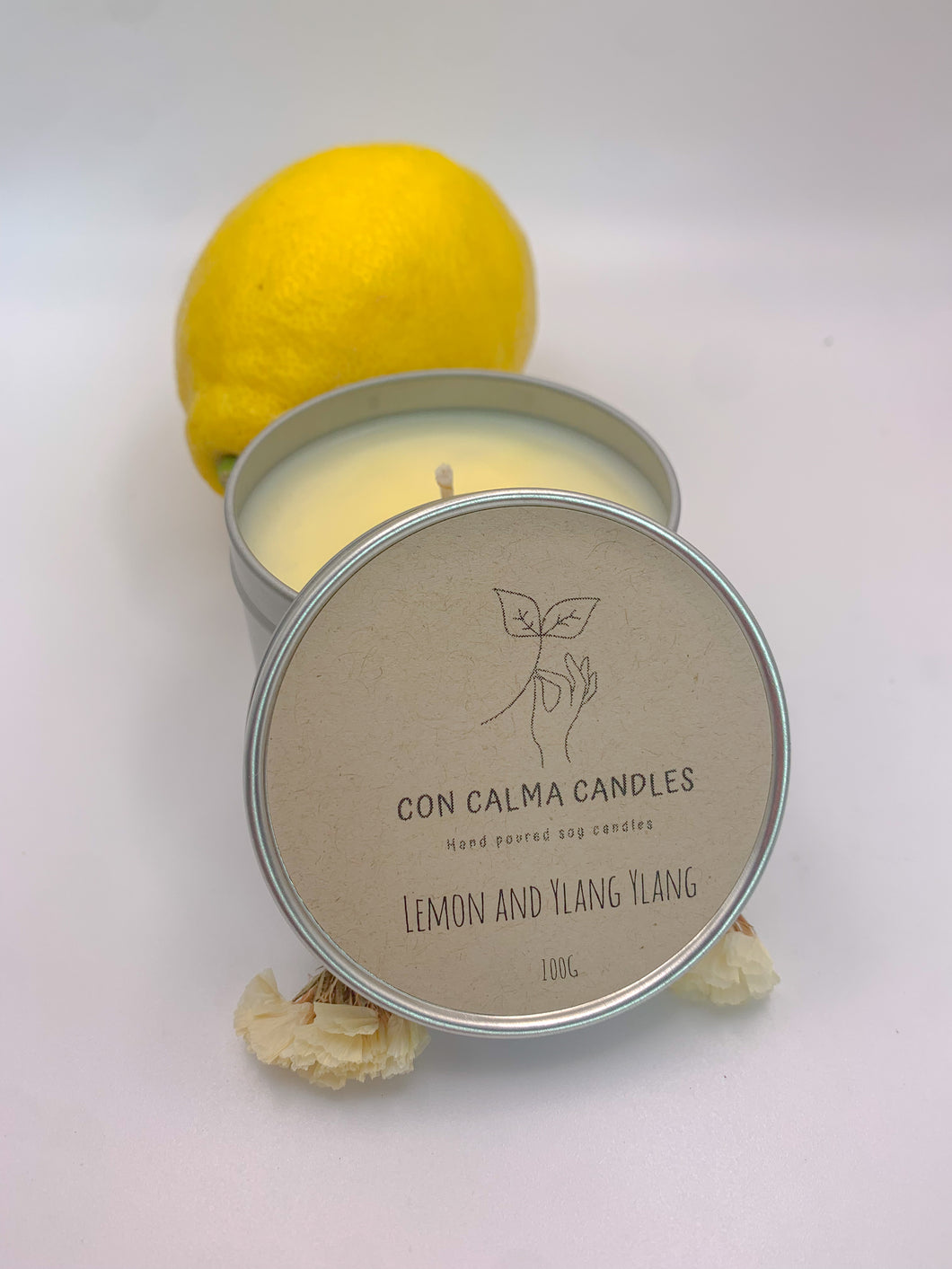 Lemon and Ylang Ylang soy wax candle