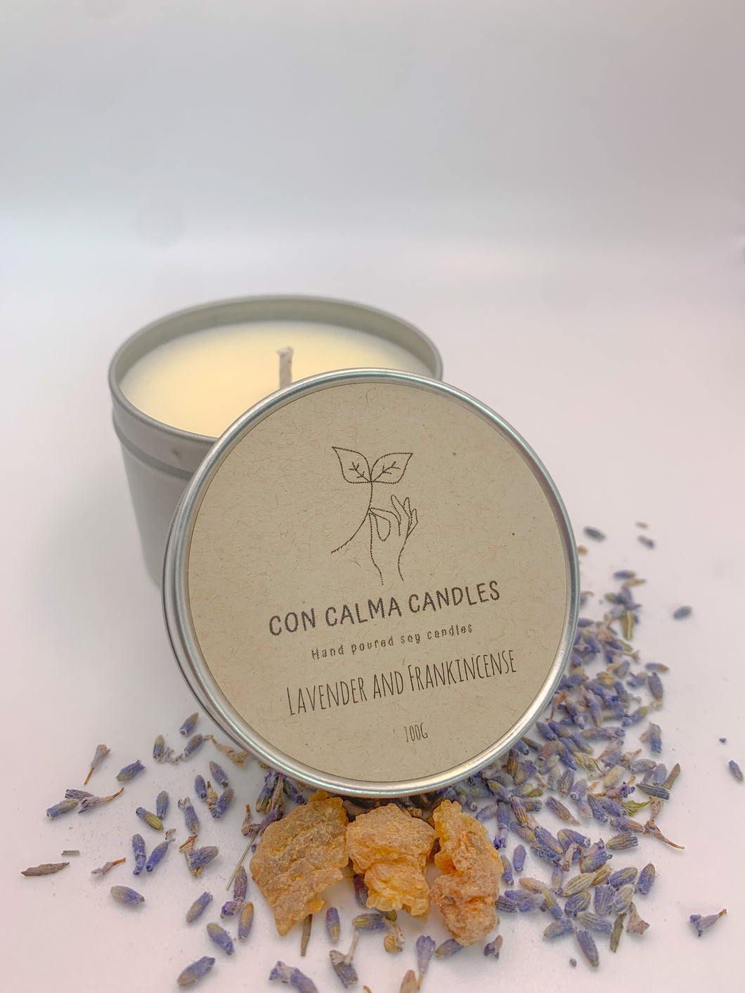 Lavender and Frankincense soy wax candle